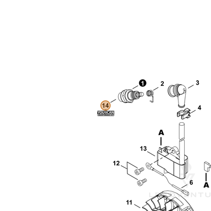 ECHO part 90252Y — IPL diagram snippet (6x zoom, amber highlight)