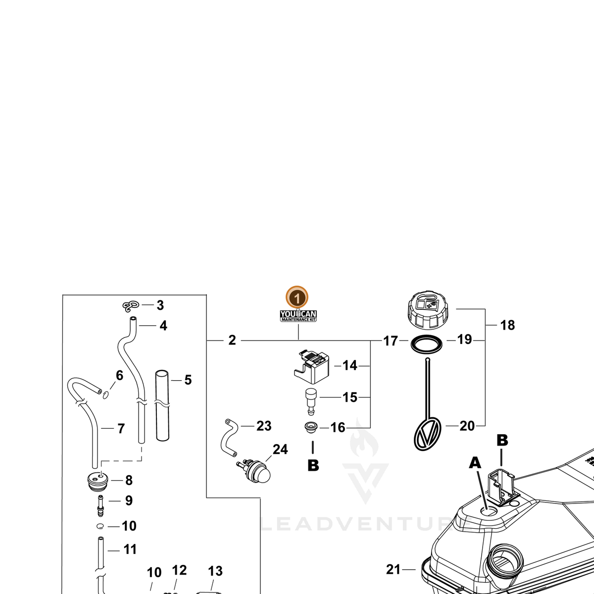 ECHO part 90257Y — IPL diagram snippet (6x zoom, amber highlight)