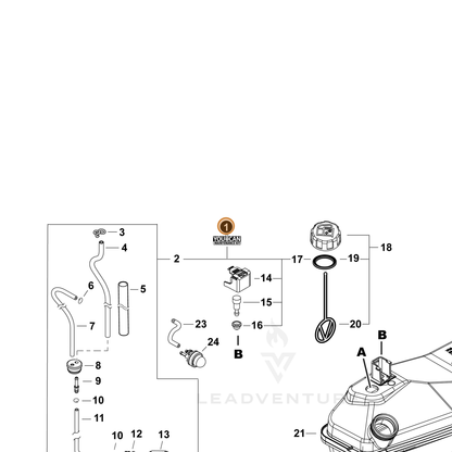 ECHO part 90257Y — IPL diagram snippet (6x zoom, amber highlight)