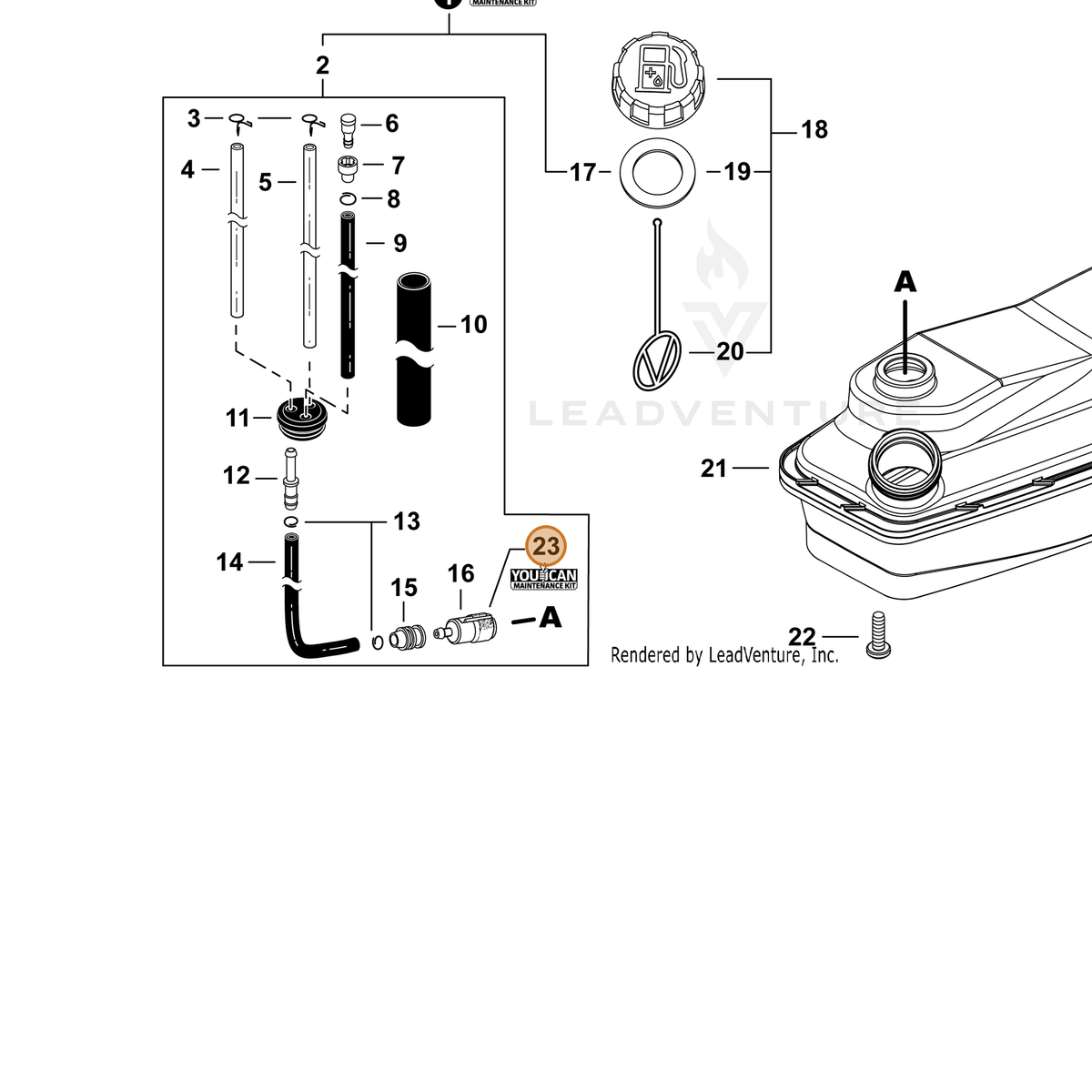 ECHO part 90259Y — IPL diagram snippet (6x zoom, amber highlight)