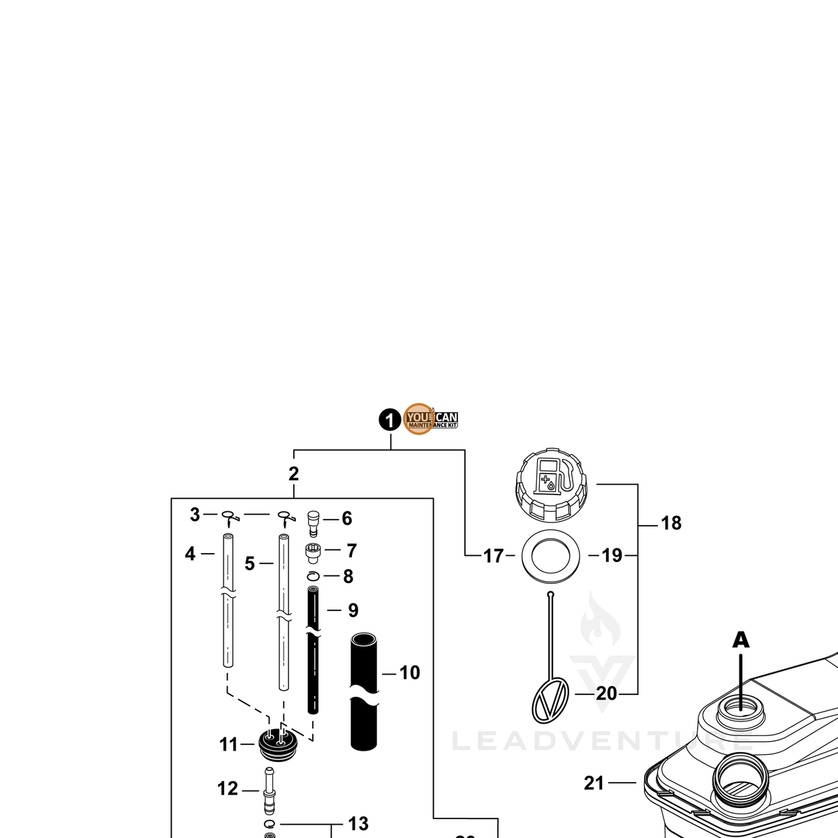 ECHO part 90260Y — IPL diagram snippet (6x zoom, amber highlight)