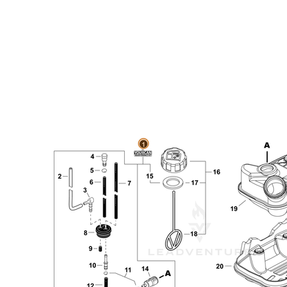 Echo part 90261Y — IPL diagram snippet (6x zoom, amber highlight)