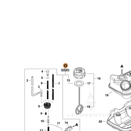Echo part 90261Y — IPL diagram snippet (6x zoom, amber highlight)
