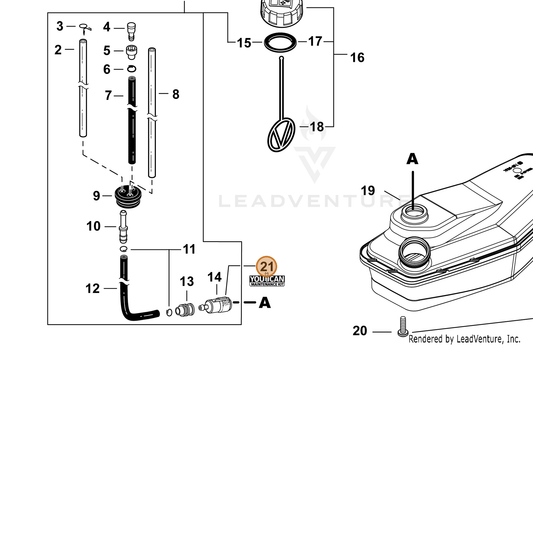 Echo part 90262Y — IPL diagram snippet (6x zoom, amber highlight)
