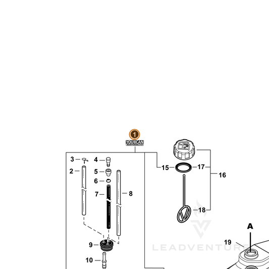 Echo part 90263Y — IPL diagram snippet (6x zoom, amber highlight)