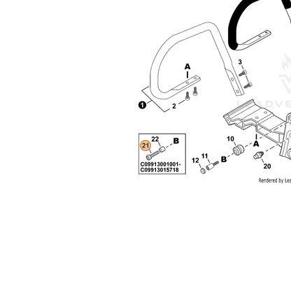 ECHO part 9110004022 — IPL diagram snippet (6x zoom, amber highlight)