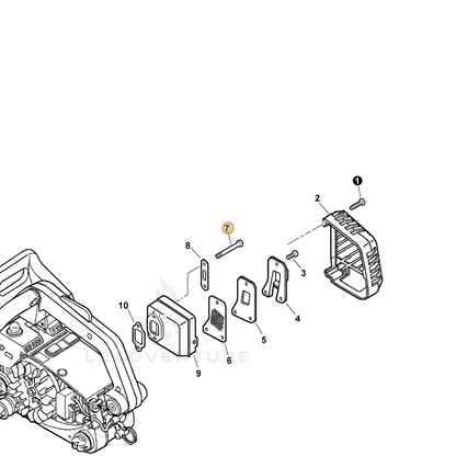 ECHO part 9110705045 — IPL diagram snippet (6x zoom, amber highlight)