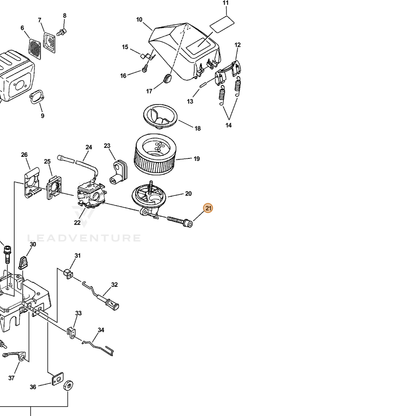 ECHO part 9110705050 — IPL diagram snippet (6x zoom, amber highlight)