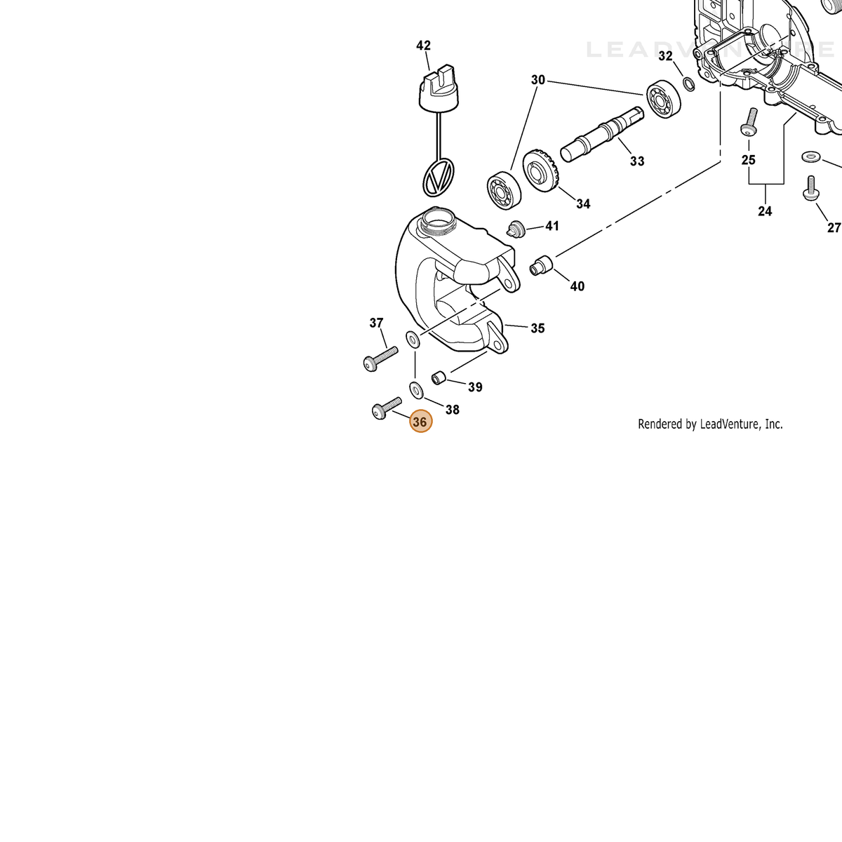 ECHO part 9110905016 — IPL diagram snippet (6x zoom, amber highlight)