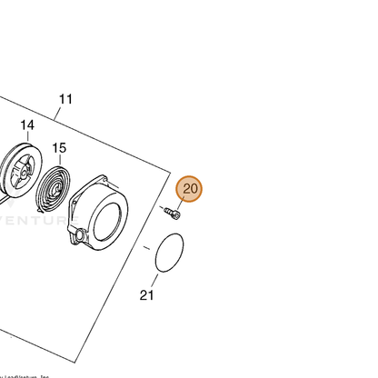 ECHO part 9111804020 — IPL diagram snippet (6x zoom, amber highlight)