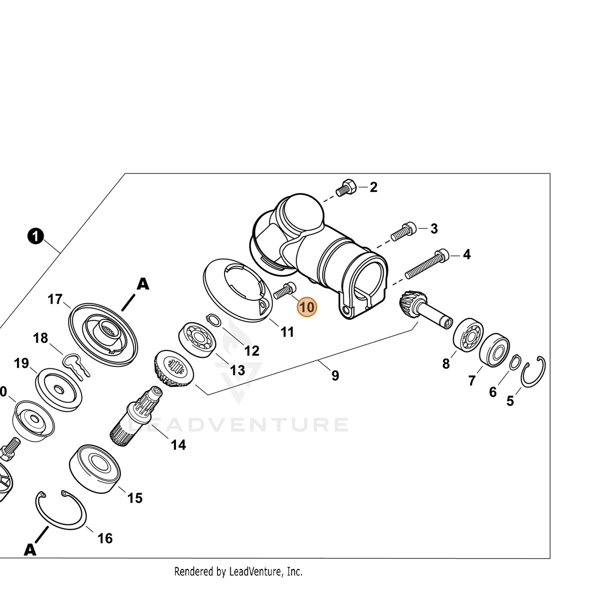 ECHO part 9111805012 — IPL diagram snippet (6x zoom, amber highlight)