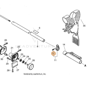ECHO part 9111805020 — IPL diagram snippet (6x zoom, amber highlight)