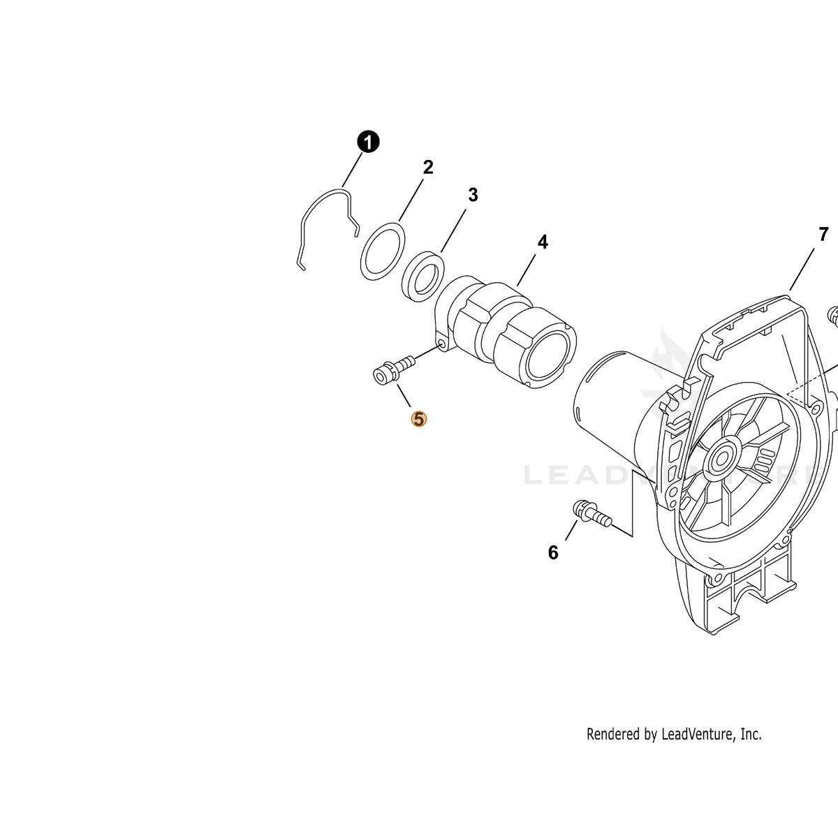 ECHO part 9111805028 — IPL diagram snippet (6x zoom, amber highlight)