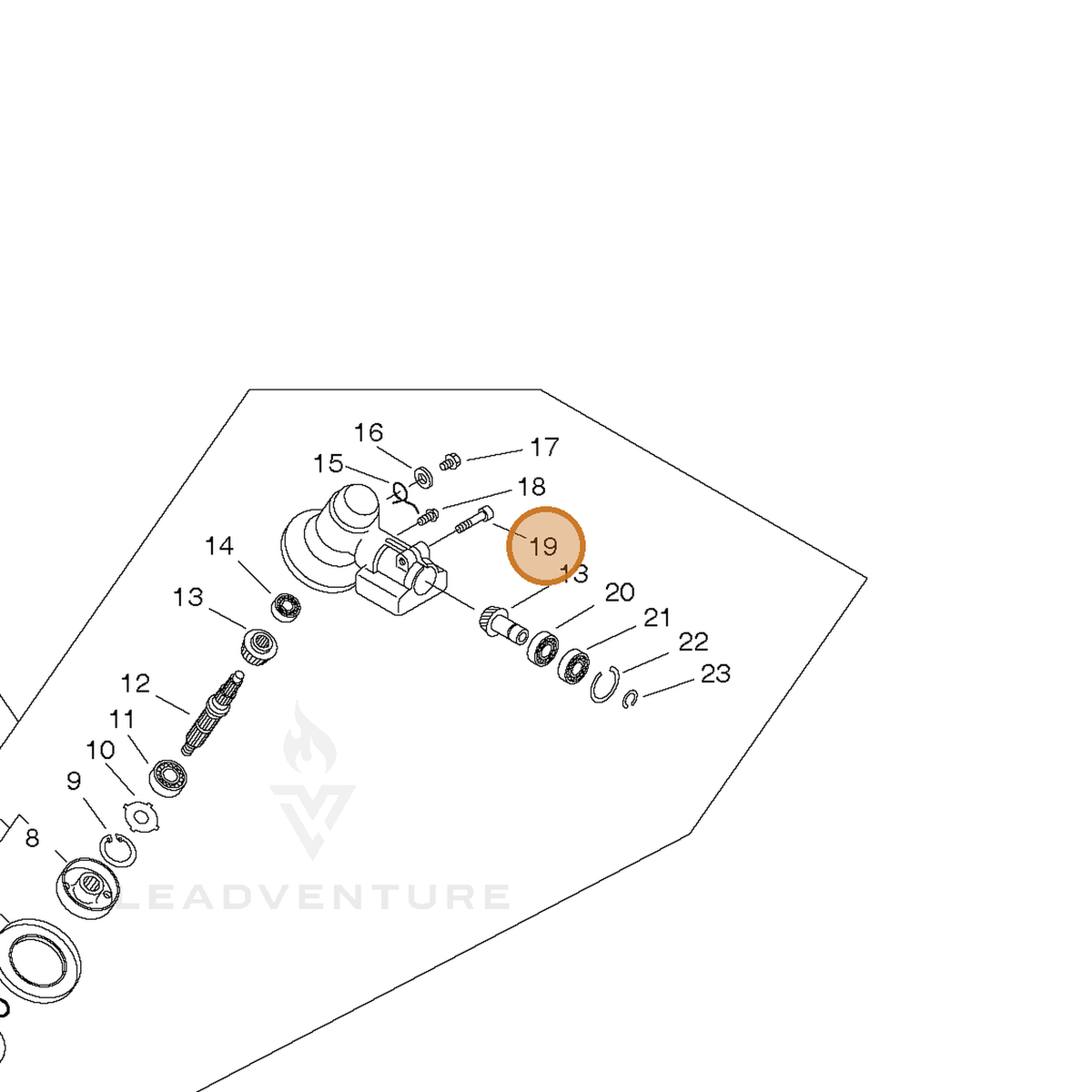 ECHO part 9111806030 — IPL diagram snippet (6x zoom, amber highlight)