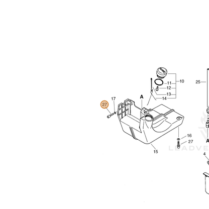 ECHO part 9111905016 — IPL diagram snippet (6x zoom, amber highlight)