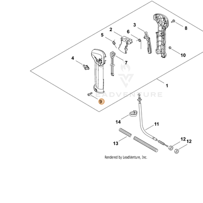 ECHO part 9111905030 — IPL diagram snippet (6x zoom, amber highlight)