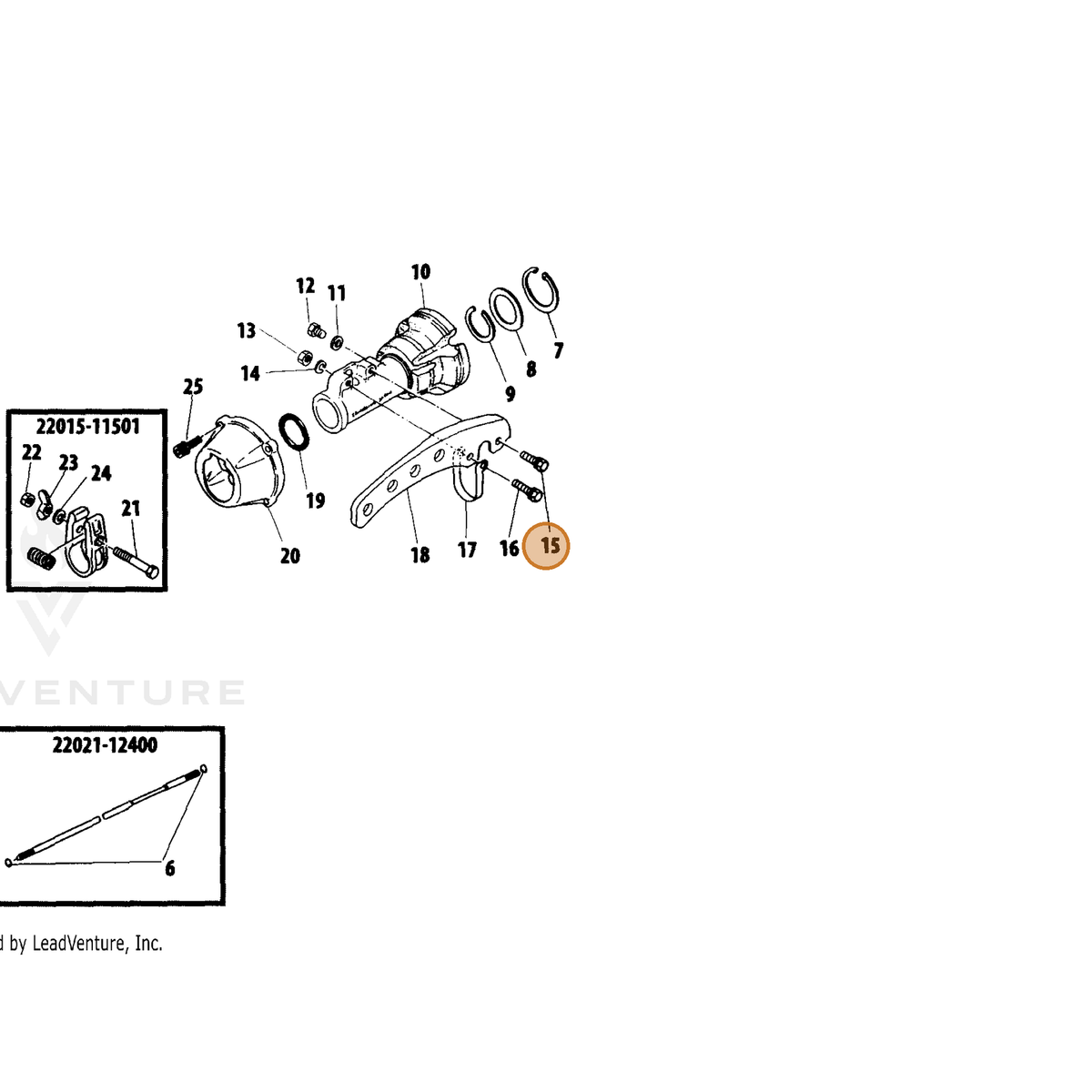 Echo part 9114006016 — IPL diagram snippet (6x zoom, amber highlight)
