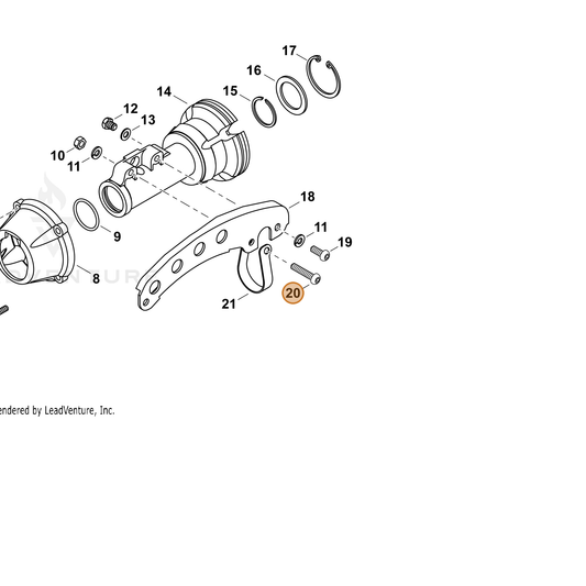 Echo part 9114006030 — IPL diagram snippet (6x zoom, amber highlight)