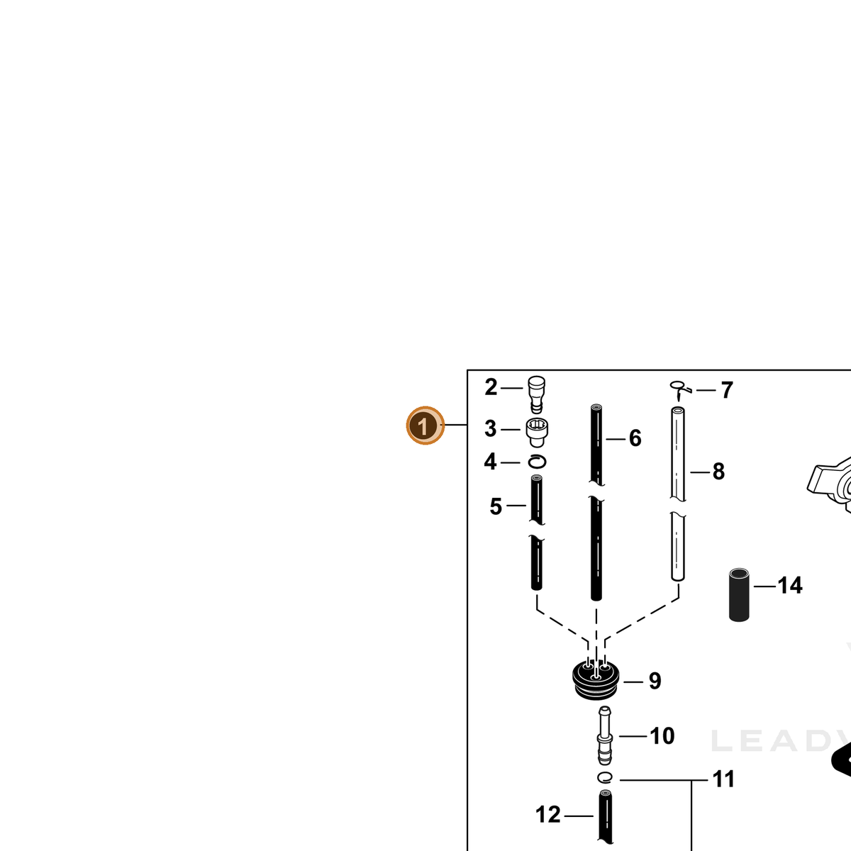 ECHO part 91204 — IPL diagram snippet (6x zoom, amber highlight)