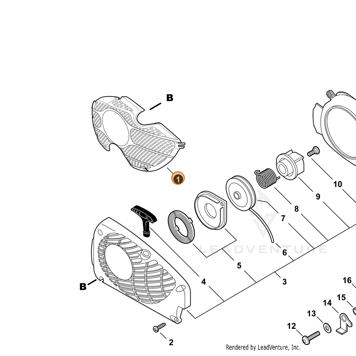 ECHO part 91208 — IPL diagram snippet (6x zoom, amber highlight)