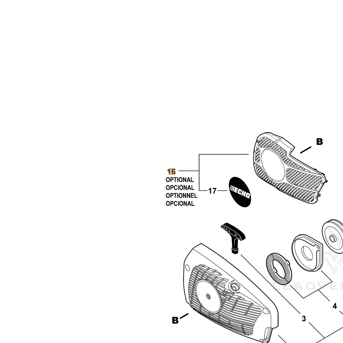 ECHO part 91209 — IPL diagram snippet (6x zoom, amber highlight)