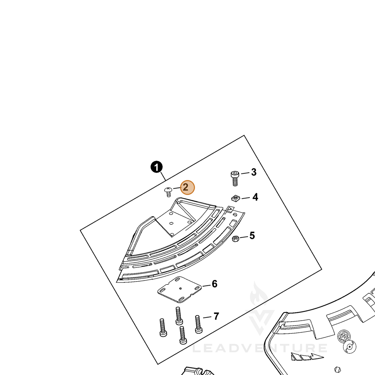 ECHO part 9131604010 — IPL diagram snippet (6x zoom, amber highlight)