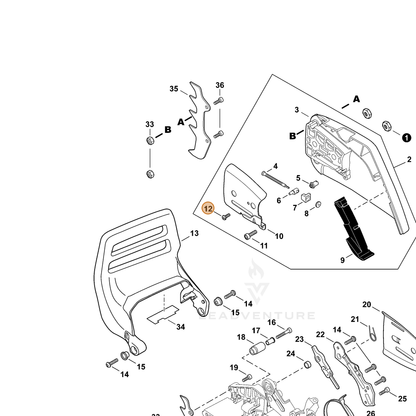 ECHO part 9132503005 — IPL diagram snippet (6x zoom, amber highlight)