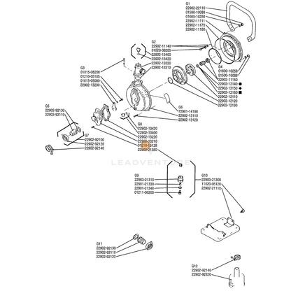 ECHO part 9134305012 — IPL diagram snippet (6x zoom, amber highlight)