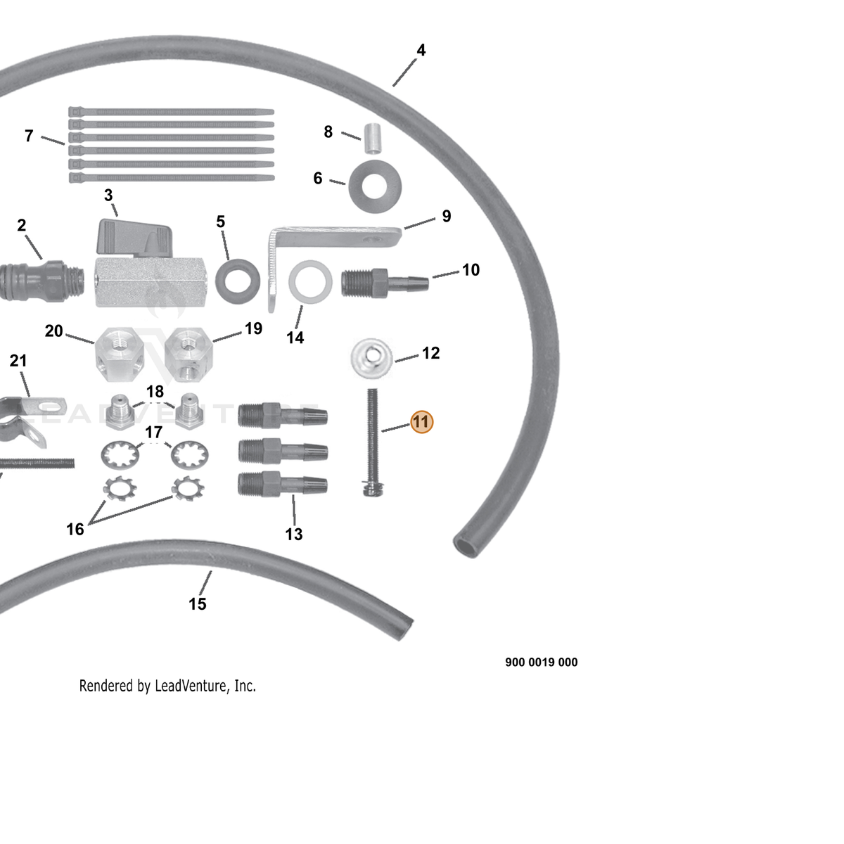 ECHO part 9135805045 — IPL diagram snippet (6x zoom, amber highlight)