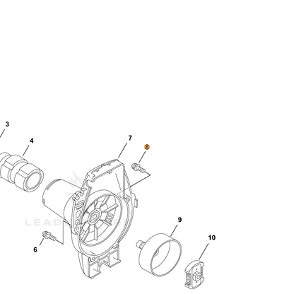 ECHO part 9136304016 — IPL diagram snippet (6x zoom, amber highlight)