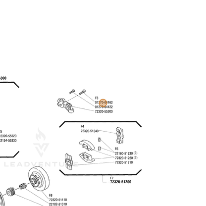 ECHO part 9137404016 — IPL diagram snippet (6x zoom, amber highlight)