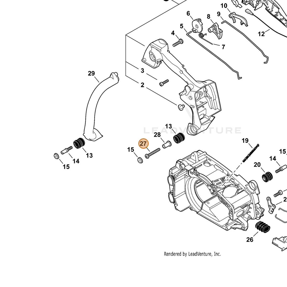 ECHO part 9148104035 — IPL diagram snippet (6x zoom, amber highlight)