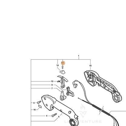 ECHO part 9154503014 — IPL diagram snippet (6x zoom, amber highlight)