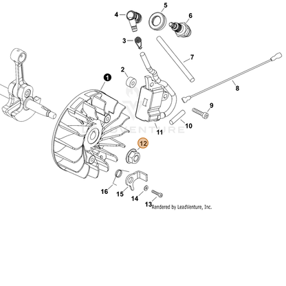 ECHO part 9210508000 — IPL diagram snippet (6x zoom, amber highlight)