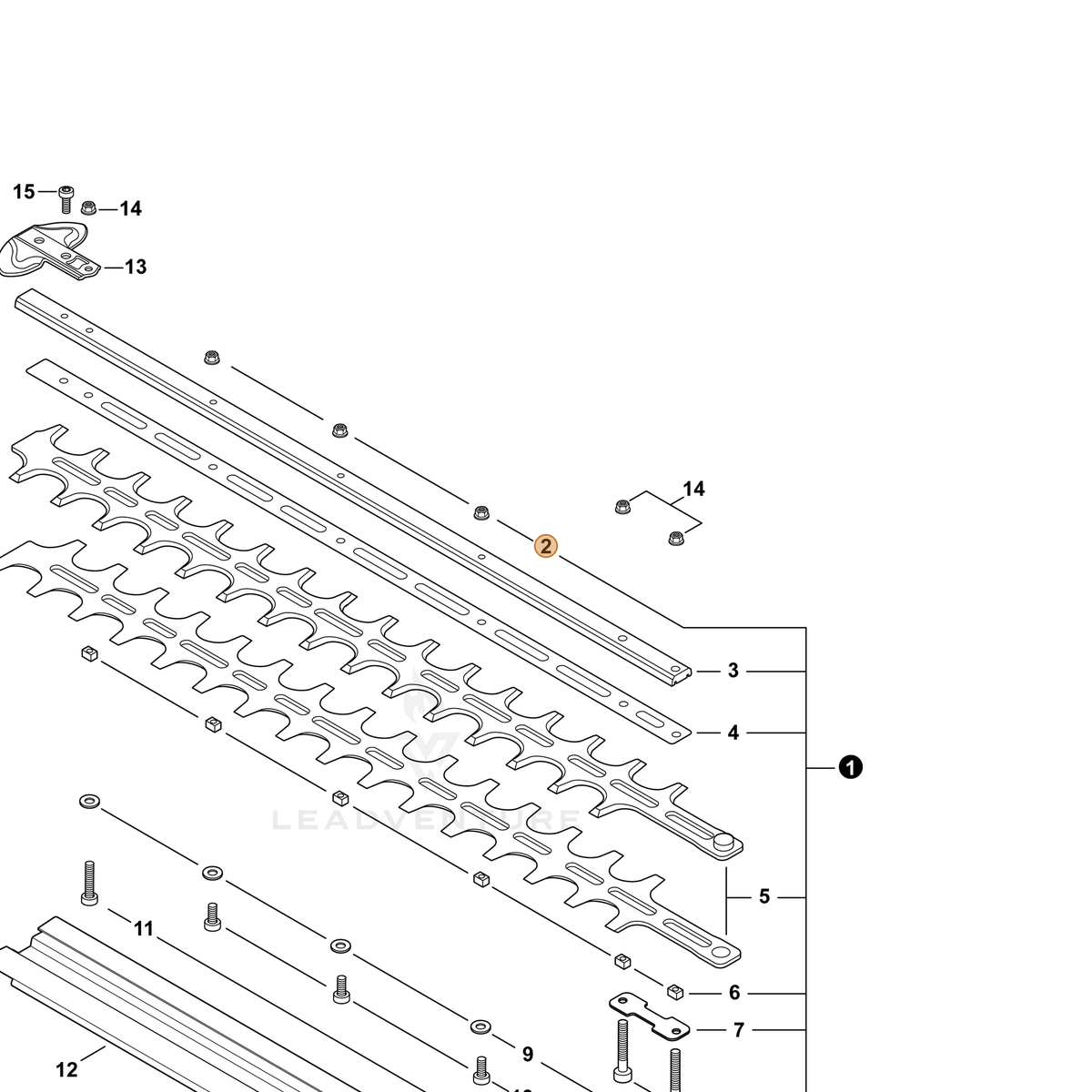 ECHO part 9210805000 — IPL diagram snippet (6x zoom, amber highlight)