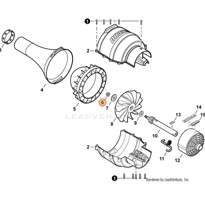 ECHO part 9210808000 — IPL diagram snippet (6x zoom, amber highlight)