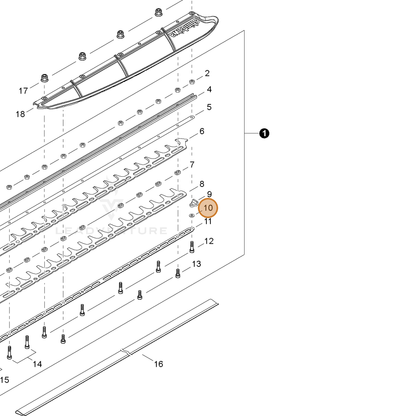 ECHO part 9221705000 — IPL diagram snippet (6x zoom, amber highlight)
