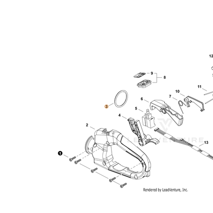 ECHO part 9250004200 — IPL diagram snippet (6x zoom, amber highlight)