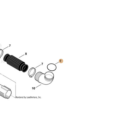 ECHO part 9250109500 — IPL diagram snippet (6x zoom, amber highlight)