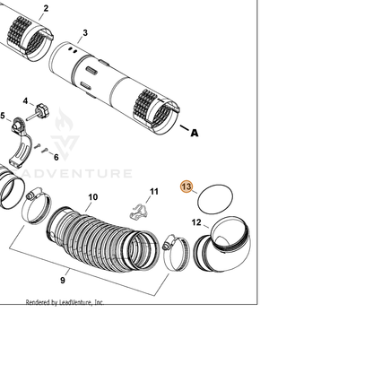 ECHO part 9250110500 — IPL diagram snippet (6x zoom, amber highlight)