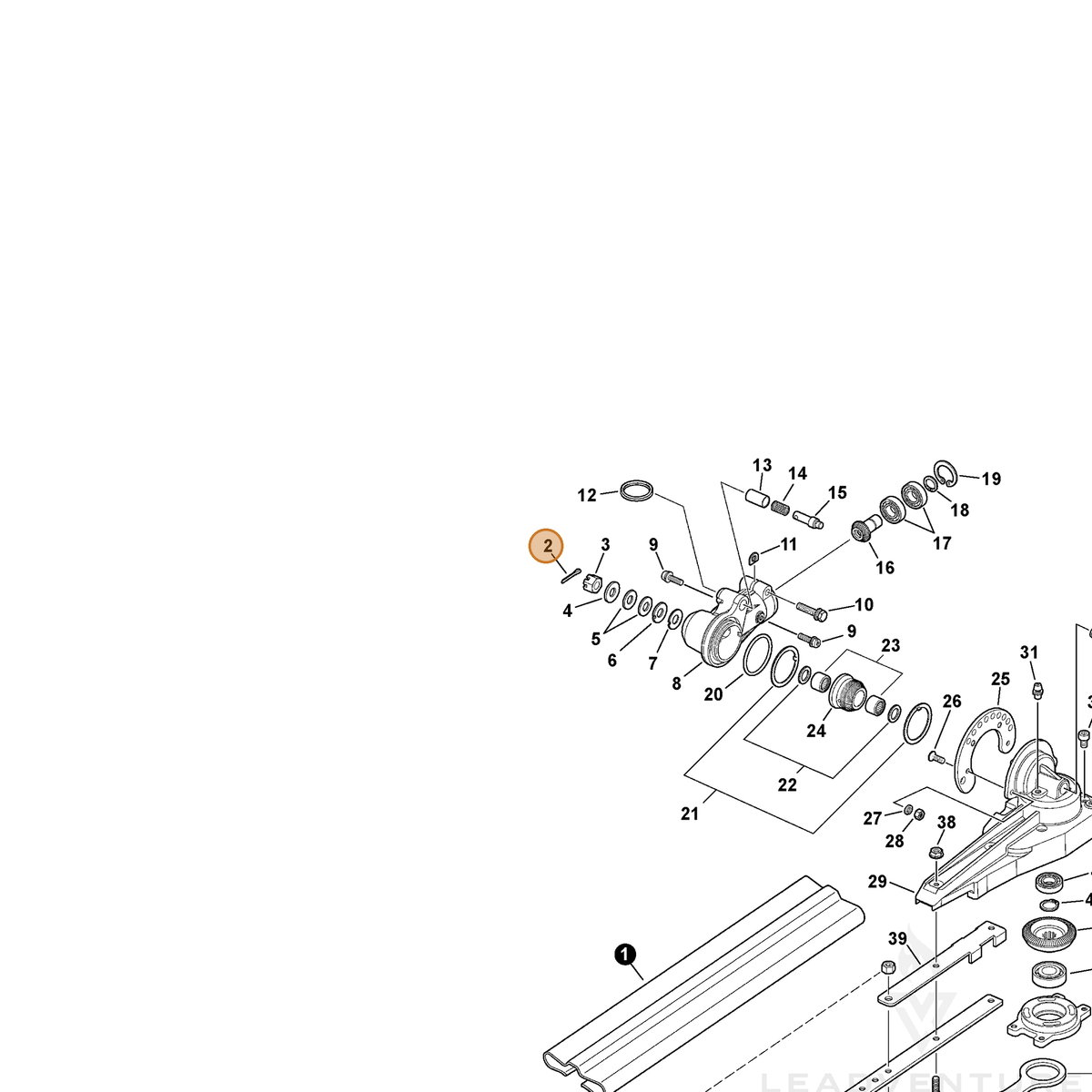 ECHO part 9300016180 — IPL diagram snippet (6x zoom, amber highlight)