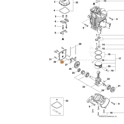 ECHO part 9305050260 — IPL diagram snippet (6x zoom, amber highlight)