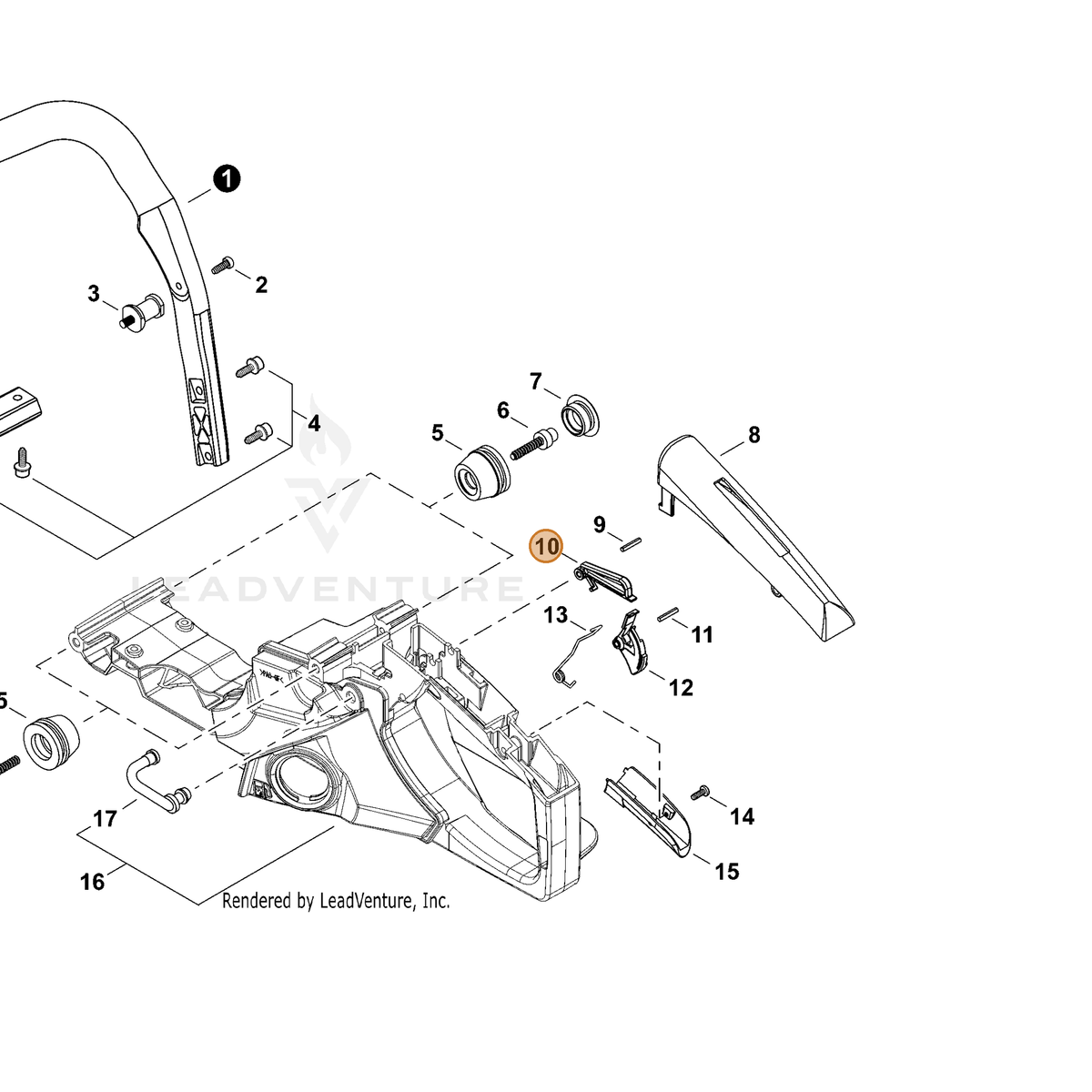 ECHO part 9306040250 — IPL diagram snippet (6x zoom, amber highlight)