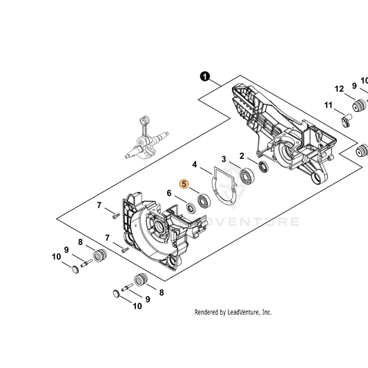 Echo part 9400036202 — IPL diagram snippet (6x zoom, amber highlight)