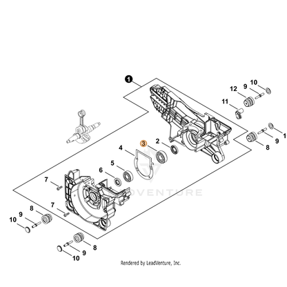 ECHO part 9400036203 — IPL diagram snippet (6x zoom, amber highlight)