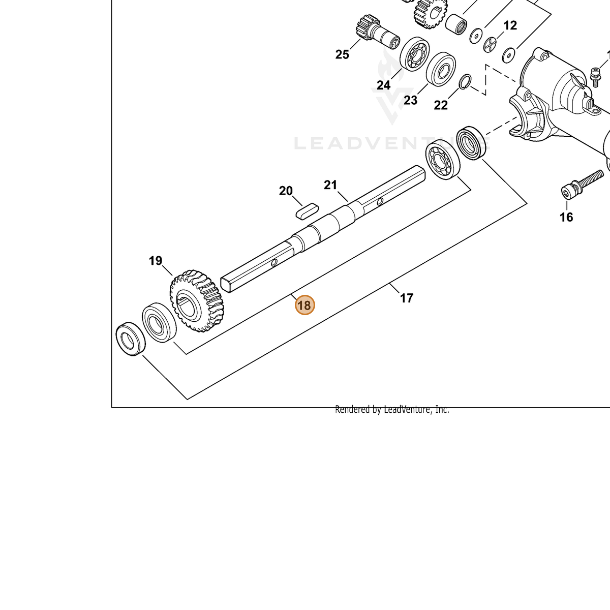 ECHO part 9400306003 — IPL diagram snippet (6x zoom, amber highlight)