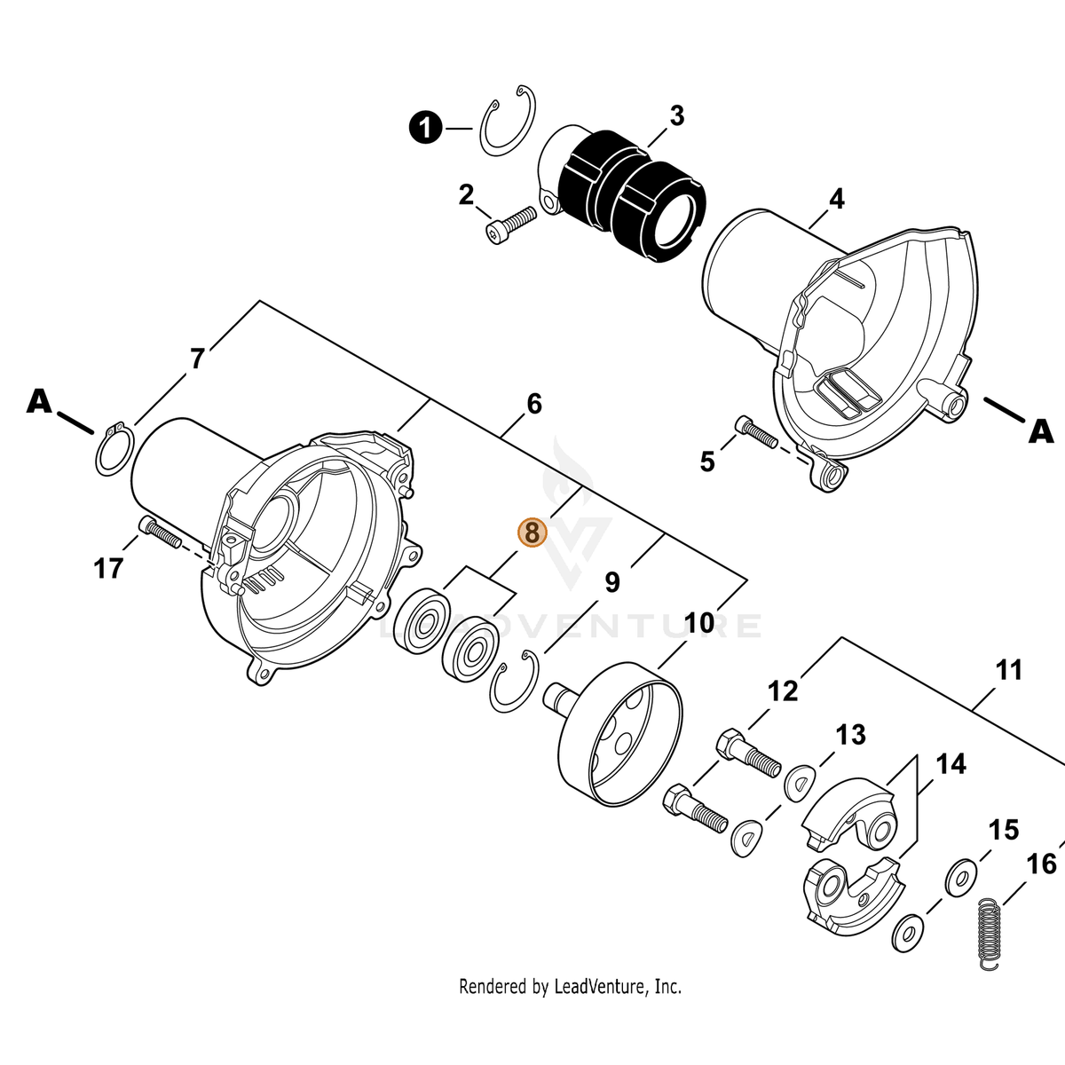 ECHO part 9400906902 — IPL diagram snippet (6x zoom, amber highlight)