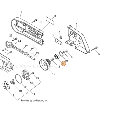 ECHO part 9404206001 — IPL diagram snippet (6x zoom, amber highlight)