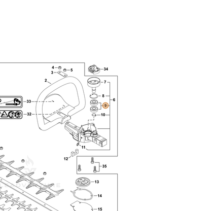 ECHO part 9405236002 — IPL diagram snippet (6x zoom, amber highlight)