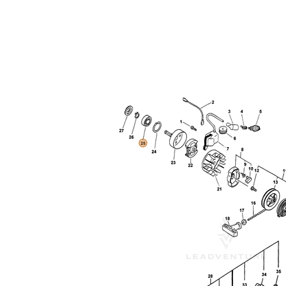 ECHO part 9405406201 — IPL diagram snippet (6x zoom, amber highlight)